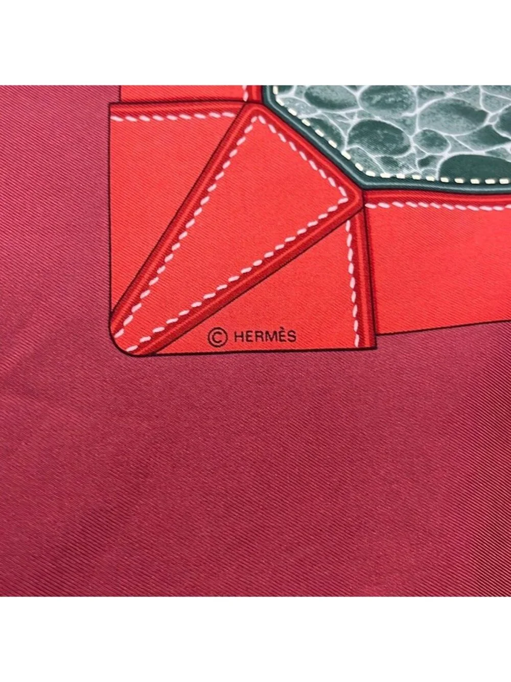 Hermes Scarf Carre 90 Bordeaux Multi Tout Cuir